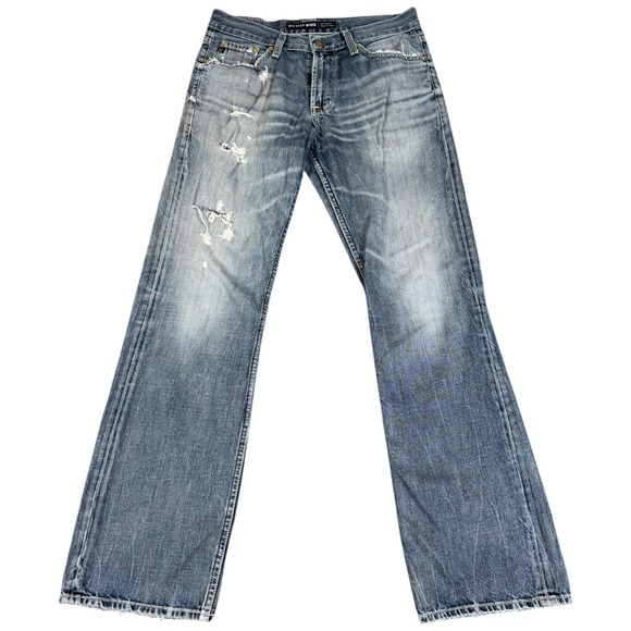 Big Star Jeans Mens 32x32 Pioneer Boot Cut Denim Blue Light Wash Cowboy Pants - Picture 1 of 4
